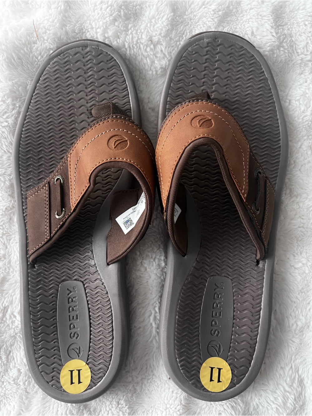 Sperry Men's Two-Tone Brown Flip Flop Sandals